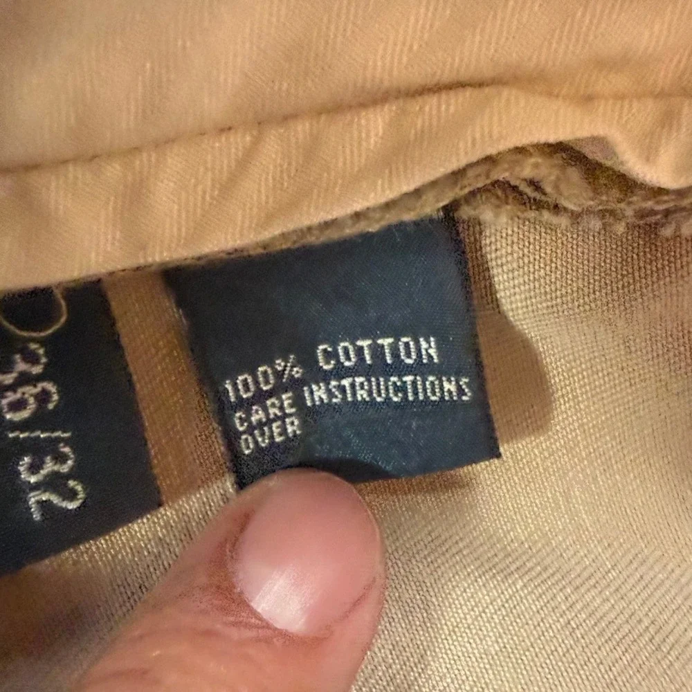 VTG Y2K Polo Ralph Lauren Straight Chino Pants Mens 36x32 Tan Cotton Khaki NWT